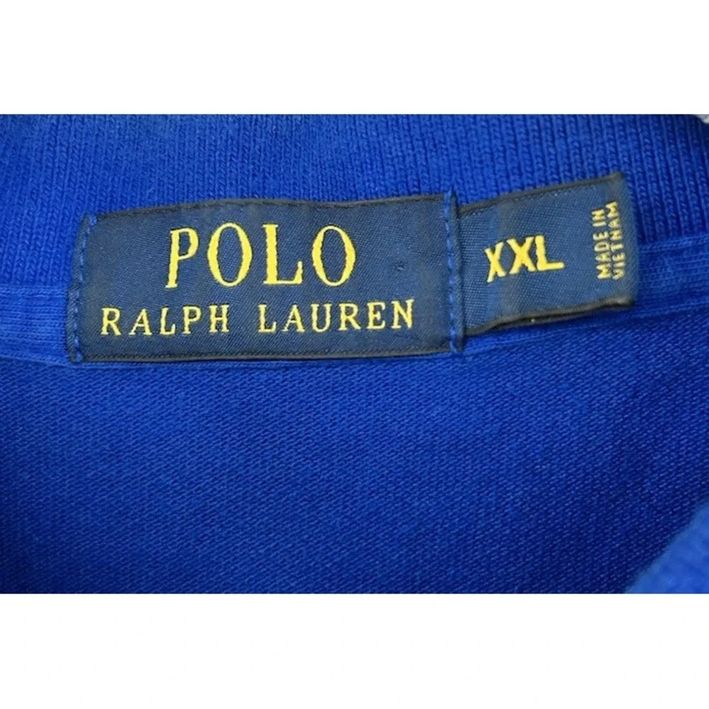 Polo Ralph Lauren Short Sleeve Polo Shirt Blue With Stripes Men's Size 2XL